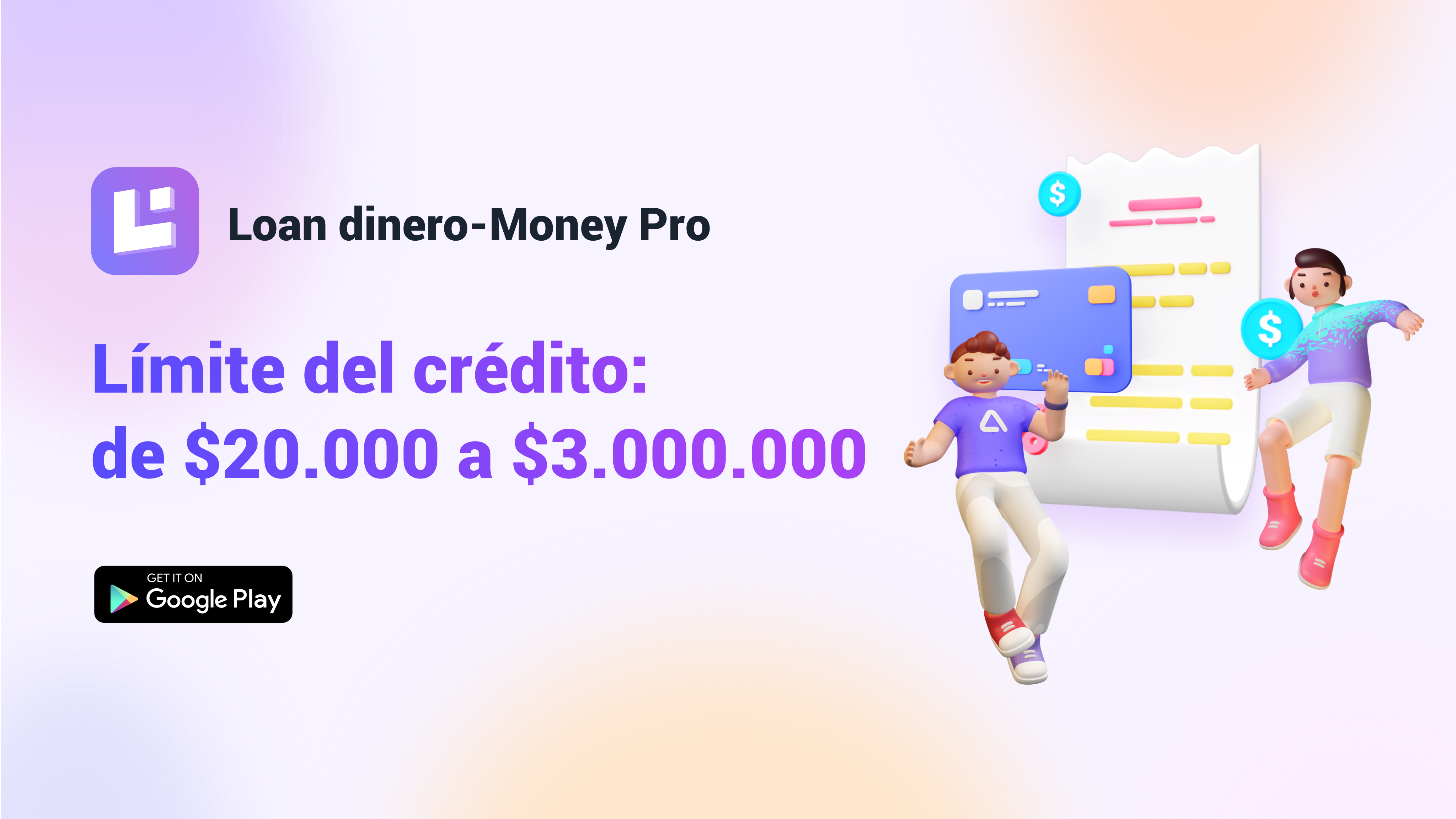 Loan dinero-Money Pro, credit limit from $20,000 to $3,000,000
